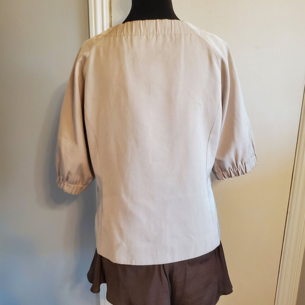 Banana Republic Y2K Short Sleeve Jacket Size 6 Khaki Old Money Minimal Safari - Picture 5 of 9